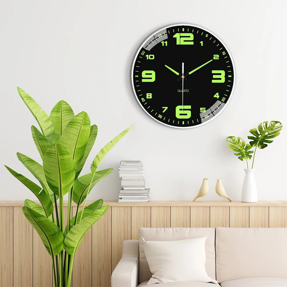 Horloge Mural Lumineuse Silencieuse 8 Pouces À Piles