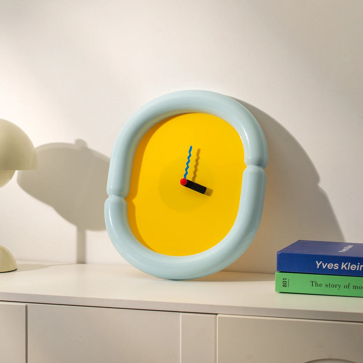 Horloge Murale Ovale Art Nordique Crème Acrylique