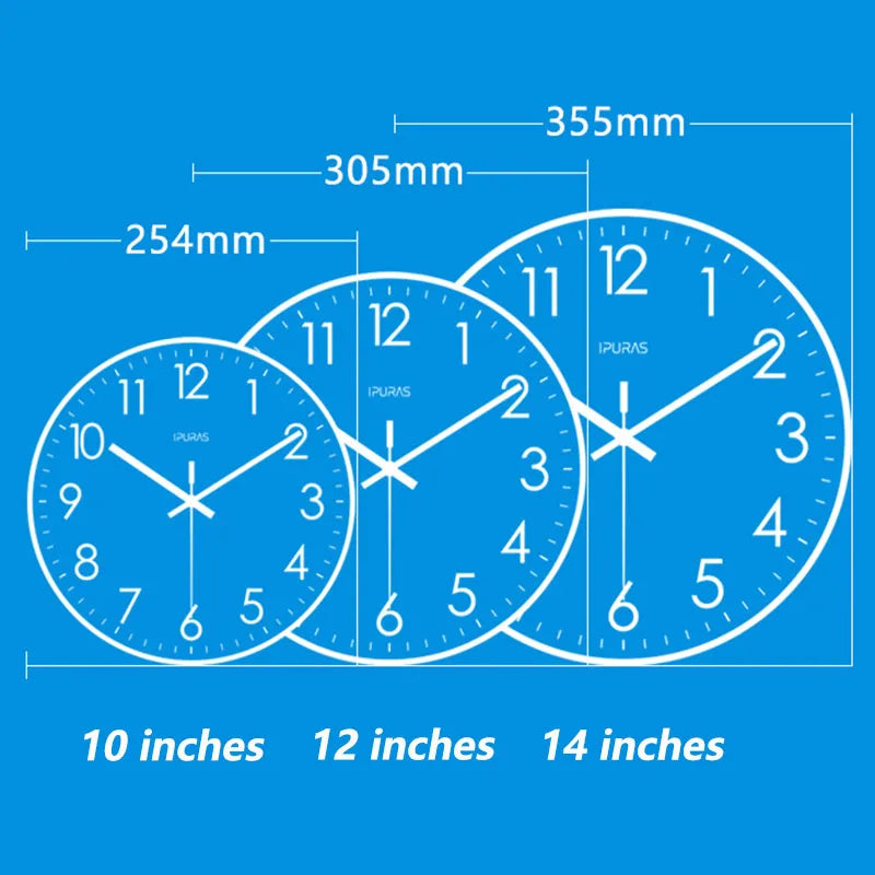 Horloge Mural Engrenages Dorés Bleus Silencieuse Design