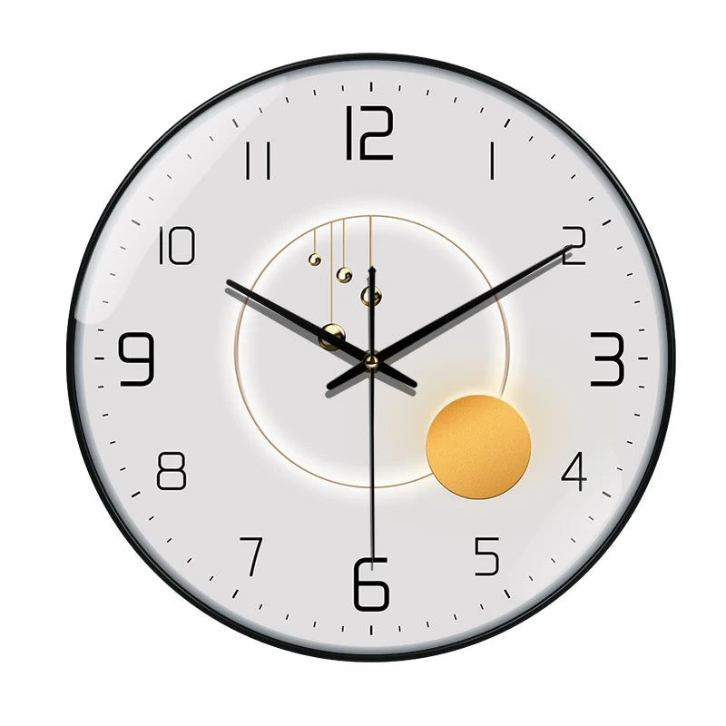 Horloge Mural Ronde Lumineuse Design Artistique Silencieuse