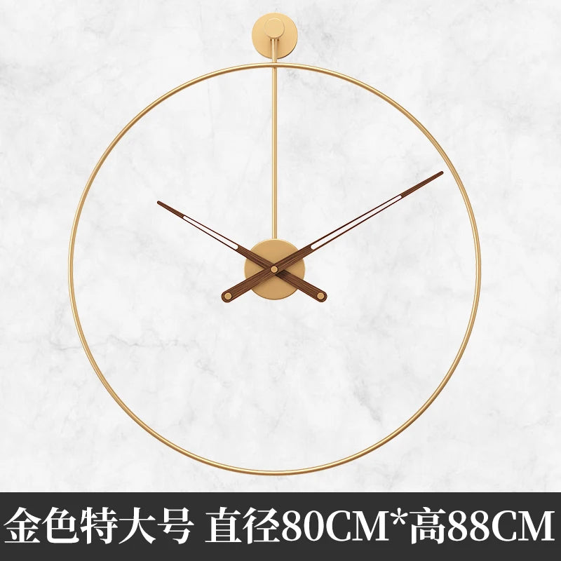 Horloge Mural Métal Industrielle Grande Silencieuse Sans Perçage