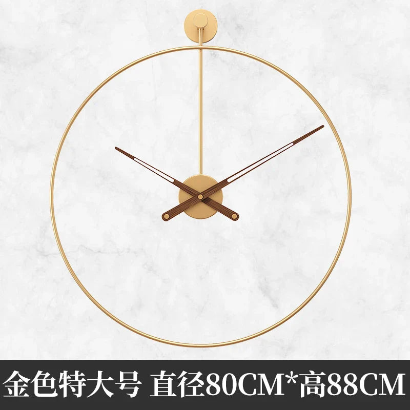 Horloge Mural Métal Minimaliste Industrielle Silencieuse Grande