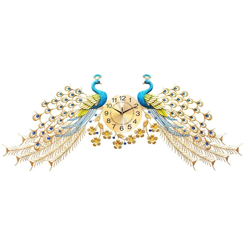 Horloge Mural Or Vintage Moderne Luxe Silencieuse Décoration