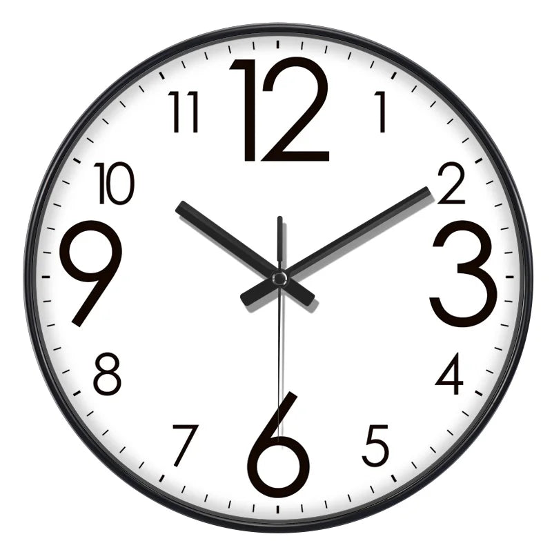 Horloge Mural Quartz Silencieuse Grands Chiffres Moderne