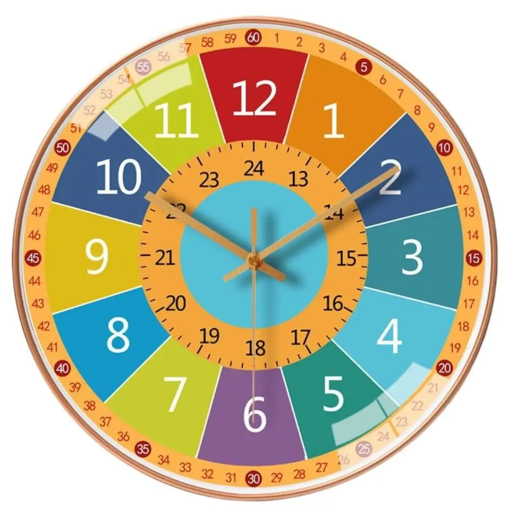 Horloge Murale Enfant Apprentissage Silencieuse Dessin Animé Moderne