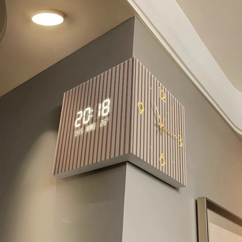 Horloge Mural Angle Double Face Moderne Minimaliste