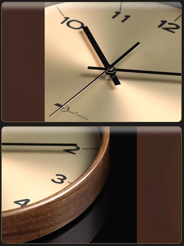 Horloge Mural Moderne Luxe Bois Massif Décor Salon