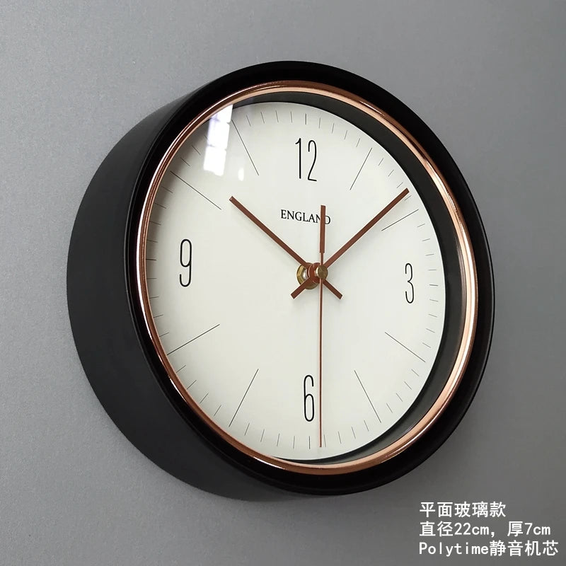 Horloge Mural Métal Vintage Vert Olive Silencieuse Déco