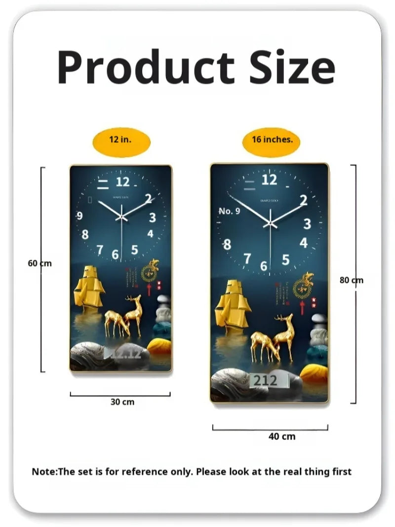 Horloge Mural Rectangulaire Porcelaine Calendrier Porte-Bonheur Rouge