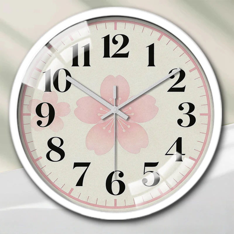 Horloge Murale Silencieuse Ronde Fleurs Cerisier Enfant Image