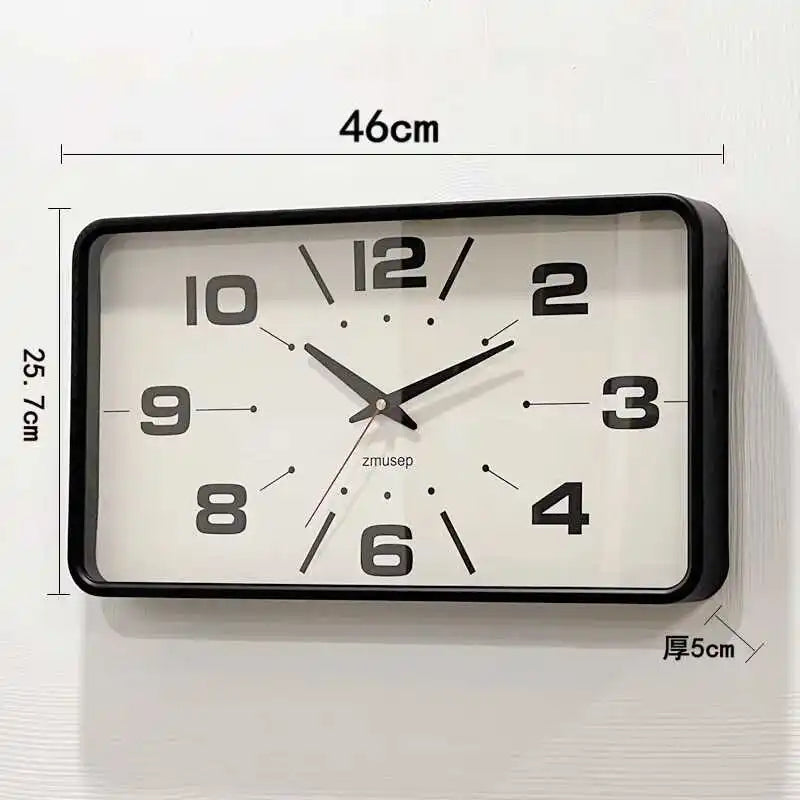 Horloge Murale Moderne Japonaise Métal Silencieuse Rectangulaire