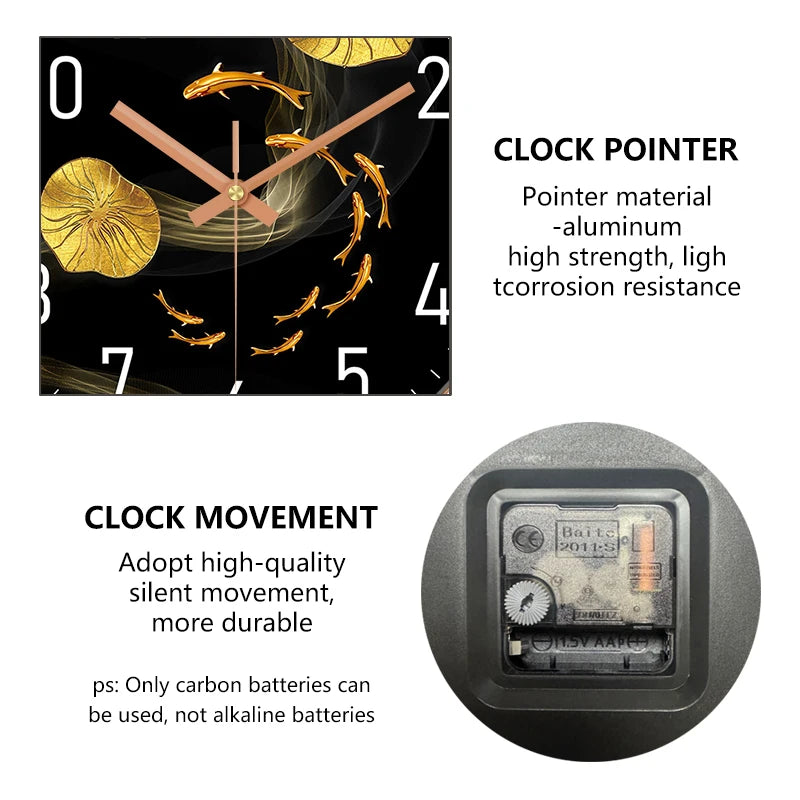 Horloge Mural Poisson Design Moderne Luxe Quartz