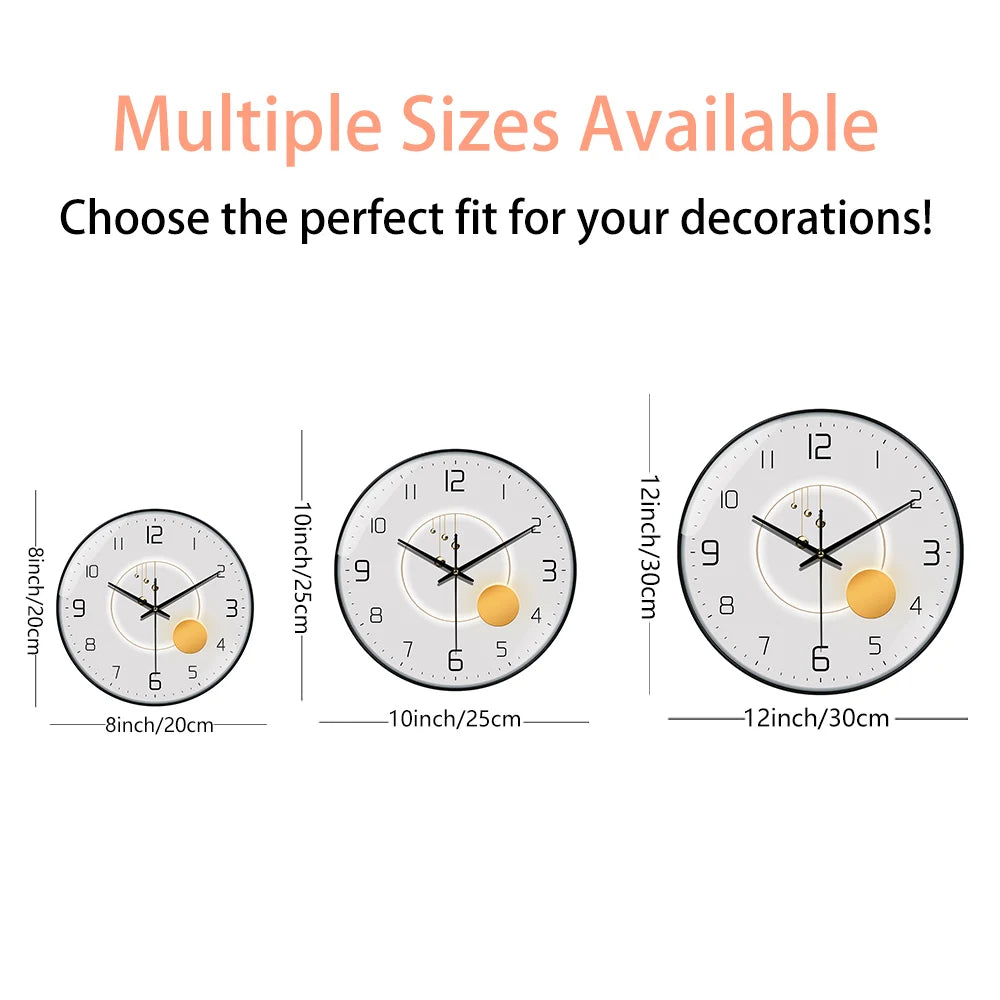 Horloge Mural Ronde Lumineuse Design Moderne Silencieuse