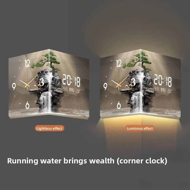 Horloge Mural Double Face d'Angle LED Moderne Digitale