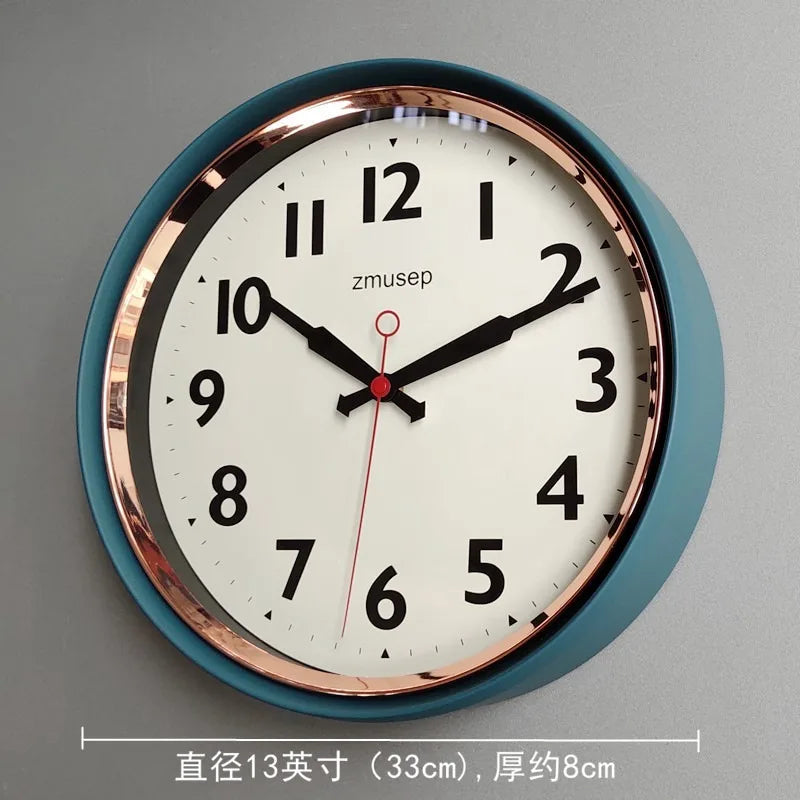 Horloge Mural Table Vintage Métal Vert Olive Silencieuse