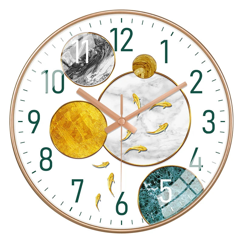 Horloge Mural Poisson Luxe Moderne Décoration Salon