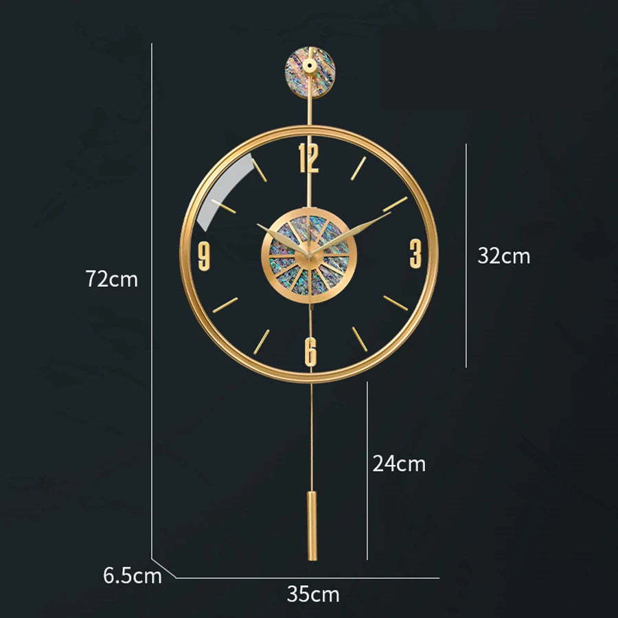 Horloge Mural Grande Luxe Pendule Silencieuse Nordique