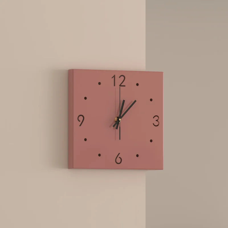 Horloge Mural d'Angle Double-Face Minimaliste Silencieuse