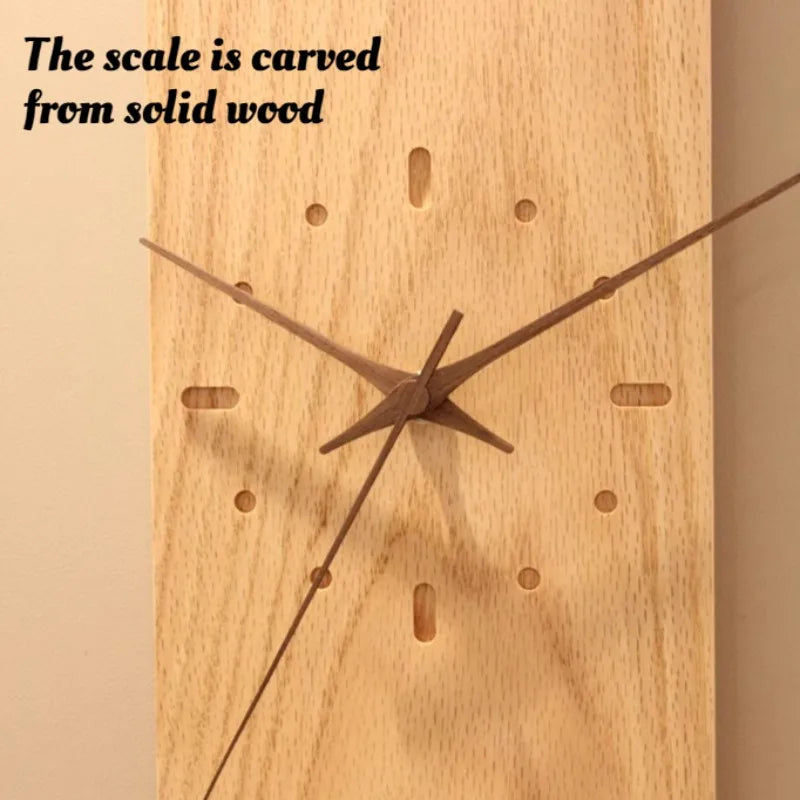 Horloge Murale Bois Massif Vintage Silencieuse Sans Chiffres
