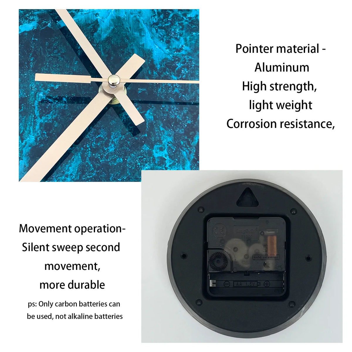 Horloge Mural Marbre Vert Fonce Verre Trempé Design