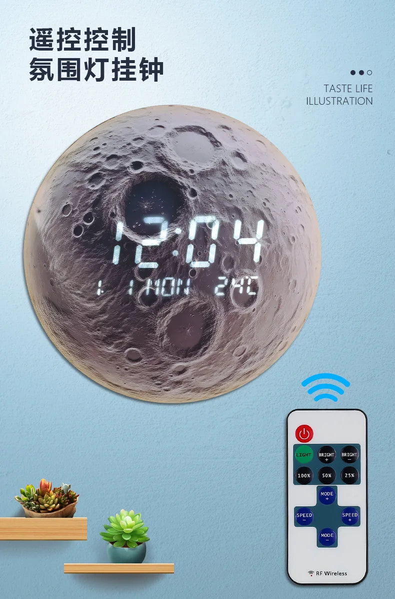 Horloge Mural LED Digitale Mars Calendrier Température