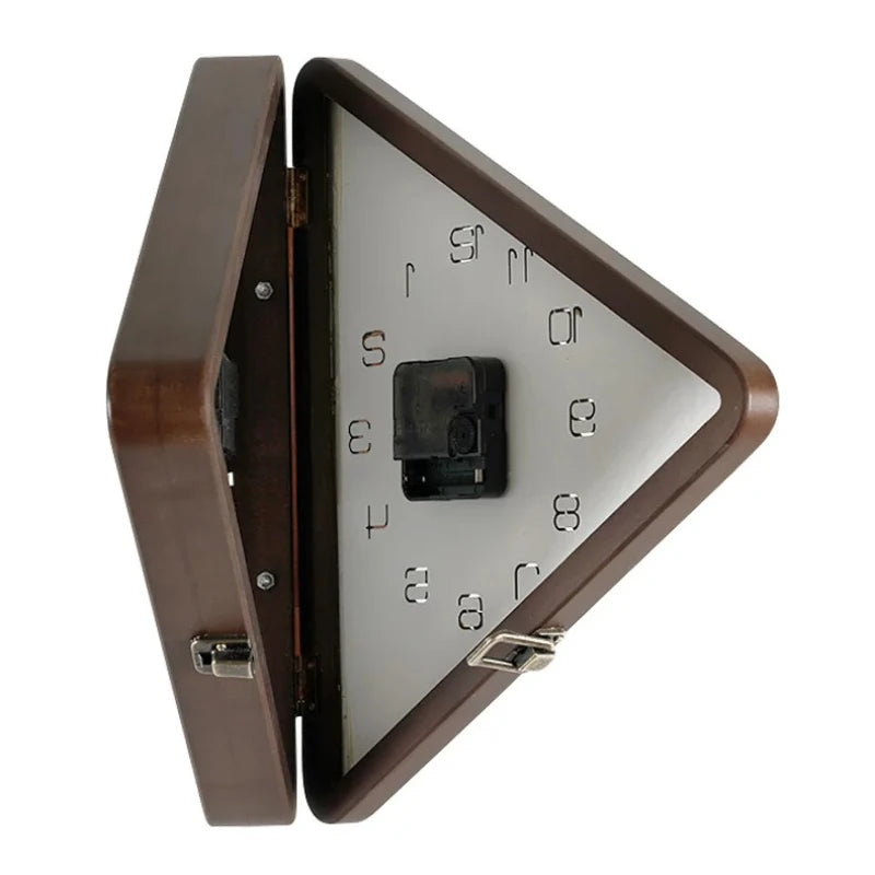 Horloge Mural Triangle Double Face Moderne Silencieuse Salon