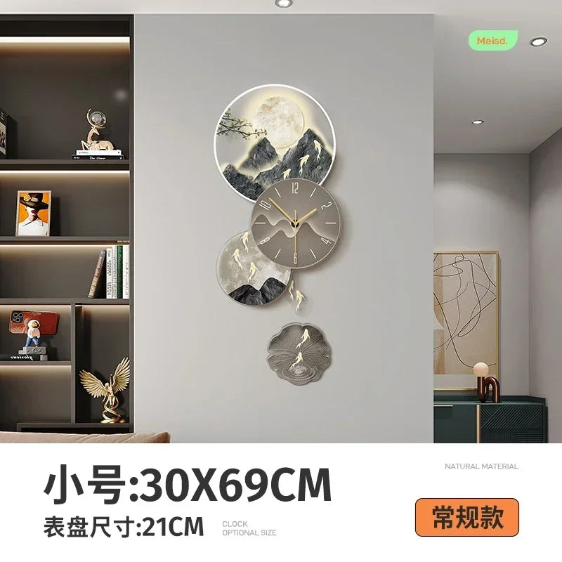 Horloge Mural LED Moderne Luxe Salon Esthétique