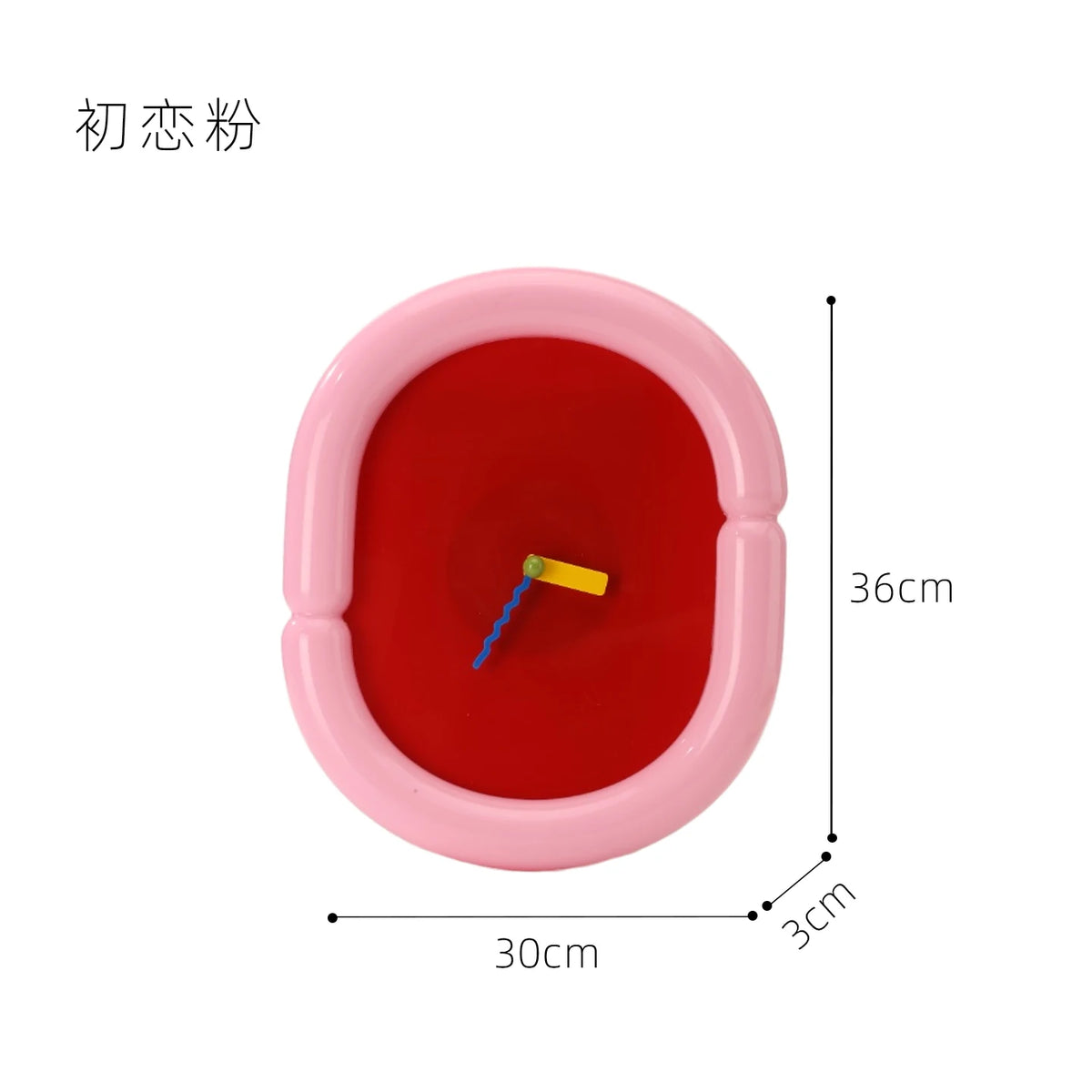 Horloge Murale Art Créatif Acrylique Crème Ovale Nordique