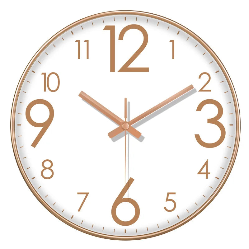 Horloge Mural Silencieuse Moderne, Grands Chiffres Lisibles.