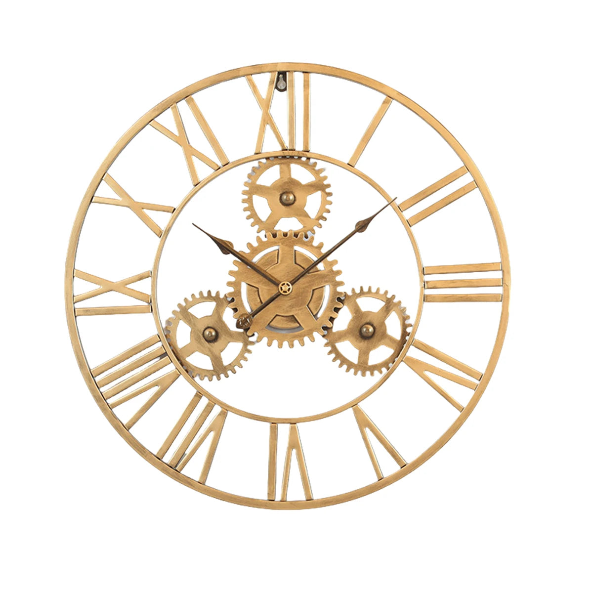 Horloge Mural Industrielle Rétro 3D Chiffres Romains Silencieuse