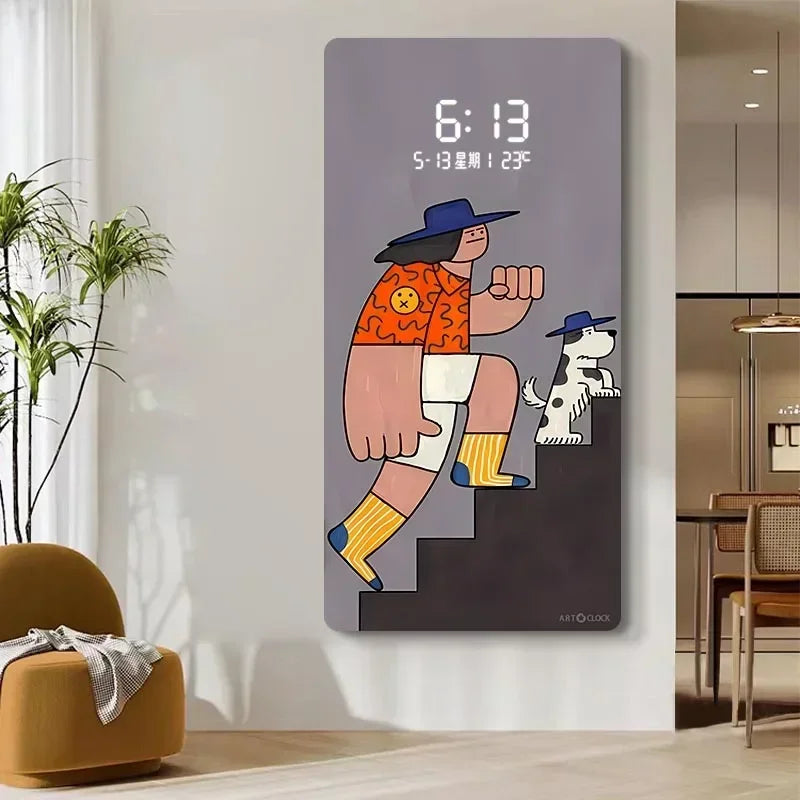 Horloge Murale Géante Cartoon Quartz Décoration Maison