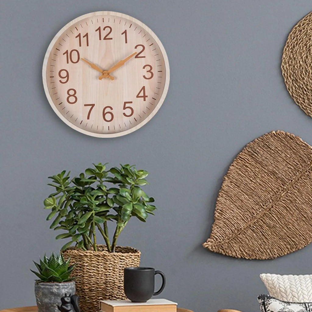 Horloge Murale Bois Silencieuse Design Salon Moderne