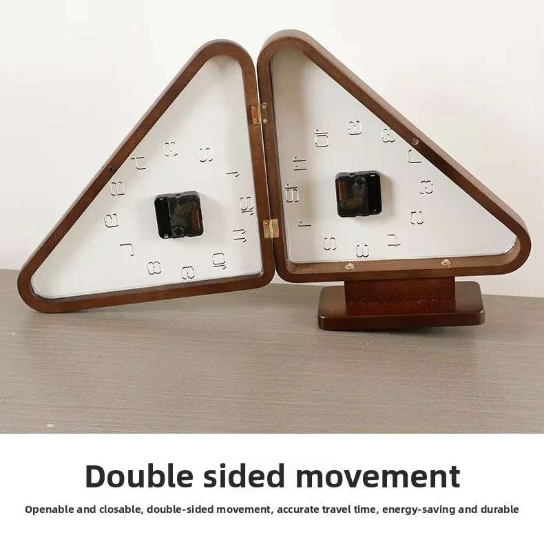 Horloge Mural Double Face Coin Bois Moderne